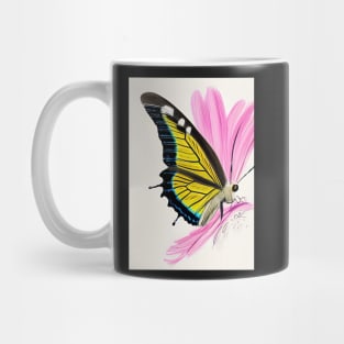 PRETTY COBALT BLUE AND PINK BUTTERFLY Mug